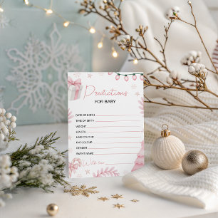 Tarjeta de predicciones para bebé rosa