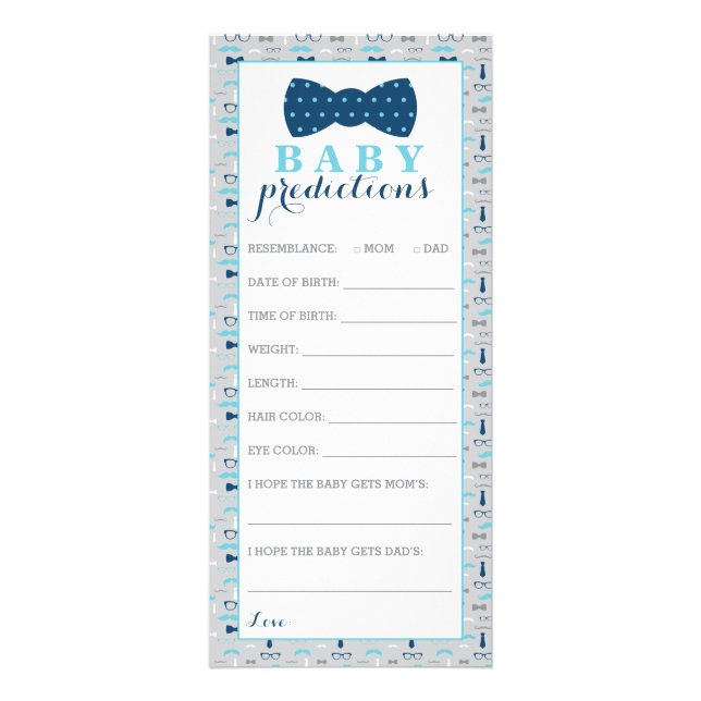 Tarjeta de predicciones para bebés, Baby Shower de (Frente)