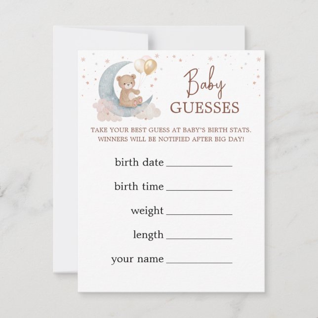 Tarjeta de predicciones para bebés en la Luna (Anverso)