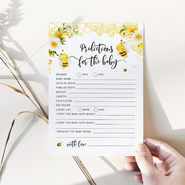 Tarjeta de predicciones para el bebé abeja (Subido por el creador)