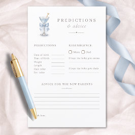 Tarjeta de predicciones y consejos para baby showe