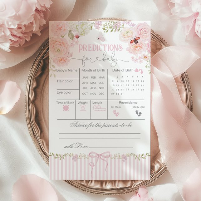 Tarjeta de predicciones y consejos para baby showe (Subido por el creador)