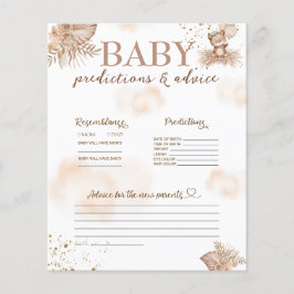 Tarjeta de predicciones y consejos para baby showe