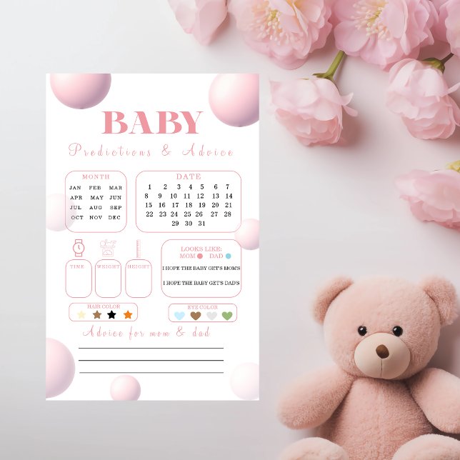 Tarjeta de predicciones y consejos para bebé con g (Subido por el creador)