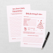 Tarjeta de predicciones y consejos para bebé en la