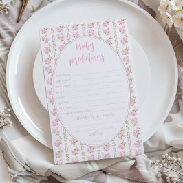 Tarjeta de predicciones y consejos para bebé flora