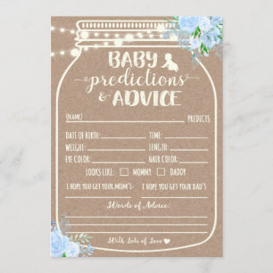 Tarjeta de predicciones y consejos para bebés