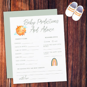 Tarjeta de Predicciones y Consejos Rayo de Sol Beb