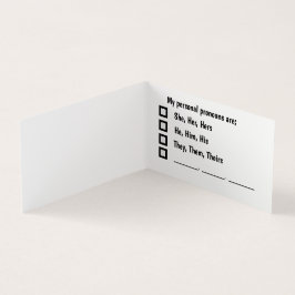 Tarjeta de preferencia personal