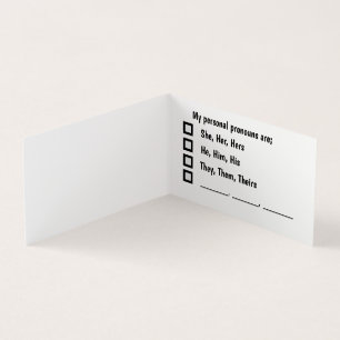 Tarjeta de preferencia personal