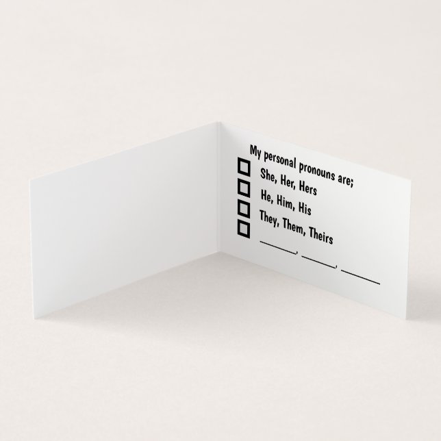 Tarjeta de preferencia personal (Interior)