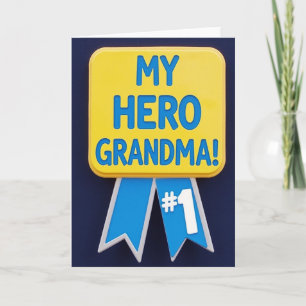 Tarjeta de Premio a la Abuela Dulce Héroe