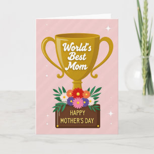 Tarjeta de premio a la mejor mamá a rayas