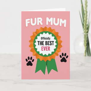 Tarjeta de Premio a la Mejor Mamá de Peludos