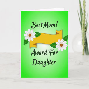 Tarjeta de premio a la mejor mamá floral