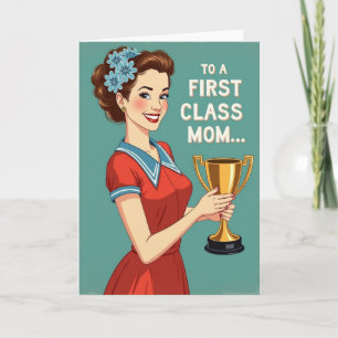 Tarjeta de premio a mamá de primera clase