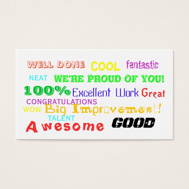 Tarjeta de premio al logro (Frente)