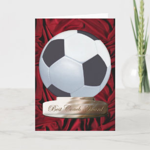 Tarjeta de premio al mejor entrenador de fútbol