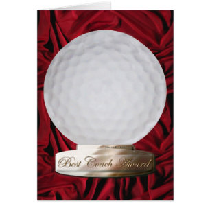 Tarjeta de premio al mejor entrenador de golf
