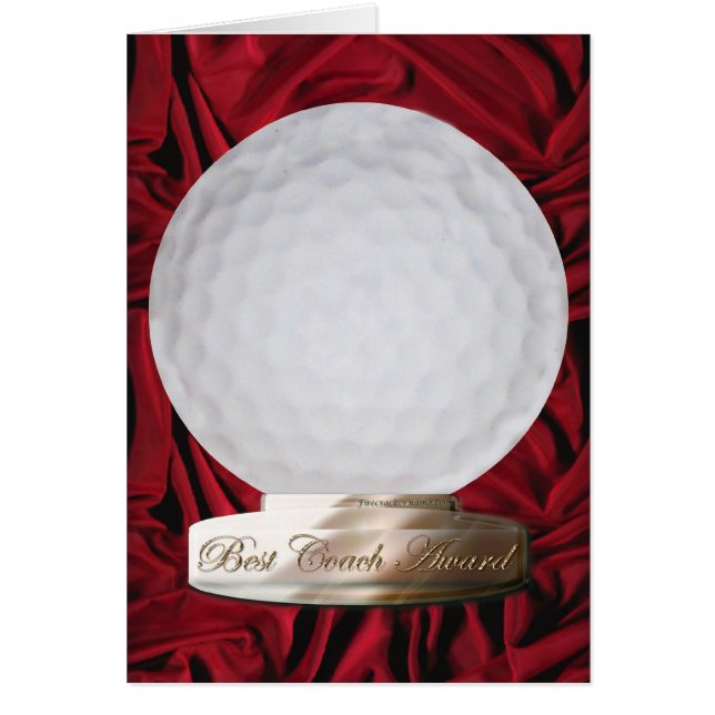 Tarjeta de premio al mejor entrenador de golf (Frente)