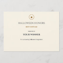Tarjeta de premio editable de Halloween de mérito 
