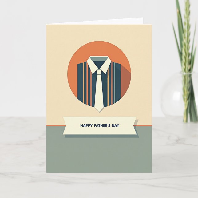 Tarjeta de Prenda del Día del Padre a Rayas (Anverso)