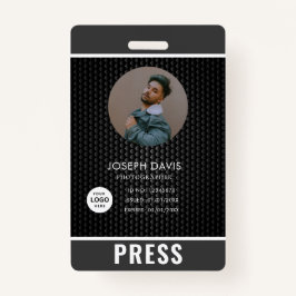 Tarjeta de prensa del fotógrafo fotográfico