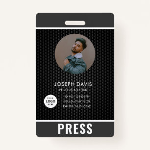 Tarjeta de prensa del fotógrafo fotográfico