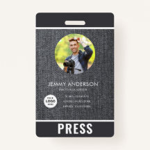 Tarjeta de prensa del fotógrafo fotográfico