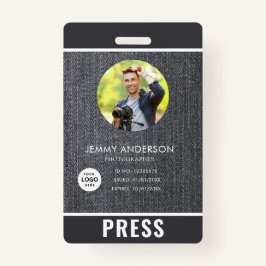 Tarjeta de prensa del fotógrafo fotográfico