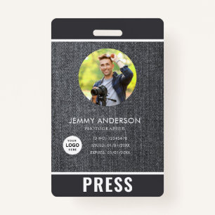 Tarjeta de prensa del fotógrafo fotográfico