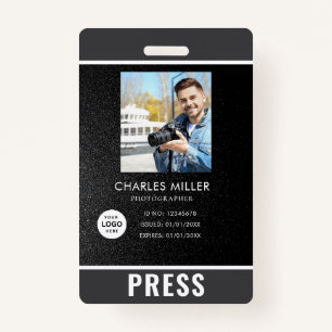 Tarjeta de prensa del fotógrafo fotográfico