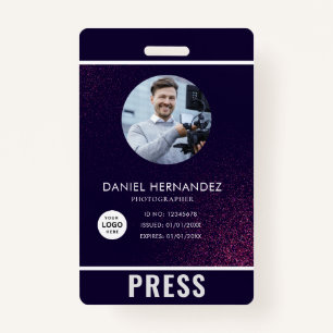 Tarjeta de prensa del fotógrafo fotográfico