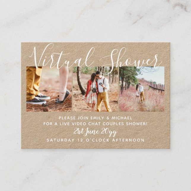 Tarjeta De Presentación 100 Bodas de fotografía virtual en directo presupu (Anverso)