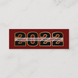 Tarjeta De Presentación 2022 Dorado Borgoña Nombre de graduación Insertar
