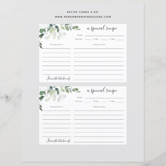 Tarjeta de presentación 6x4 Eucalyptus Bridal Show (Anverso)