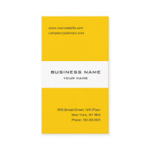 Tarjeta de presentación a rayas amarillas y blanca