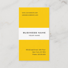 Tarjeta de presentación a rayas amarillas y blanca
