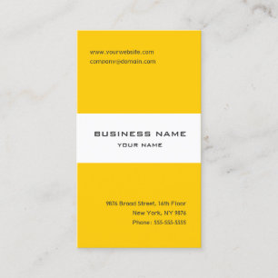 Tarjeta de presentación a rayas amarillas y blanca