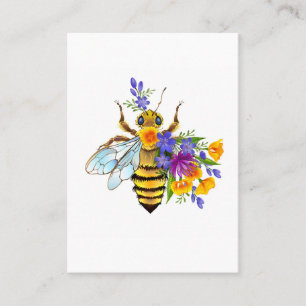 Tarjeta De Presentación Abeja de flor con plantas silvestres