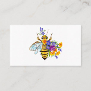 Tarjeta De Presentación Abeja de flor con plantas silvestres