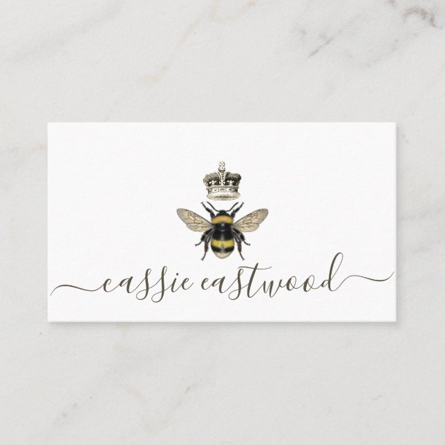 Tarjeta De Presentación Abeja Reina Y Corona (Anverso)