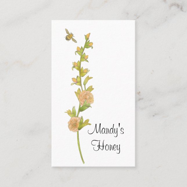 Tarjeta de presentación Abeja y Flor Stem Honey Be (Anverso)