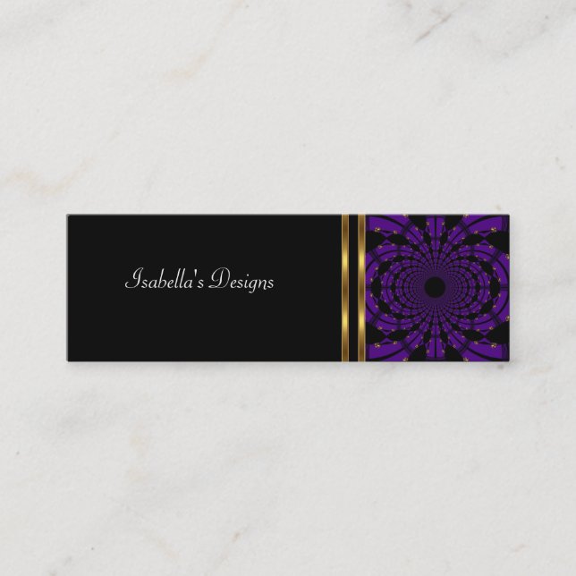 Tarjeta de Presentación Abstracta Púrpura Dorado D (Anverso)