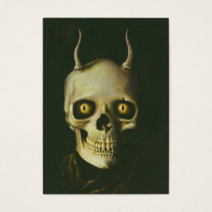 Tarjeta de presentación ACEO de calavera de diablo