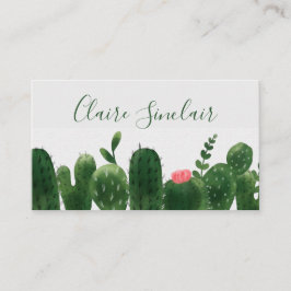 Tarjeta de presentación acuarela Cactus Floral