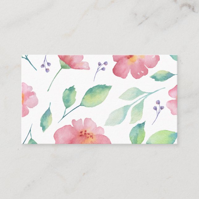 Tarjeta de presentación - acuarela floral (Anverso)