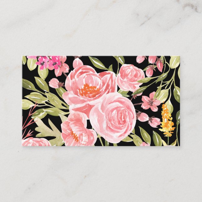 Tarjeta de presentación - acuarela floral (Anverso)