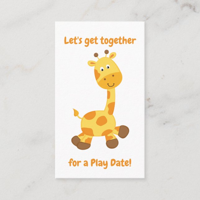 Tarjeta De Presentación Adorable Giraffe Playdate (Anverso)