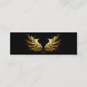 Tarjeta De Presentación Alas del Ángel de Oro sobre fondo negro